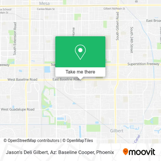 Jason's Deli Gilbert, Az: Baseline Cooper map