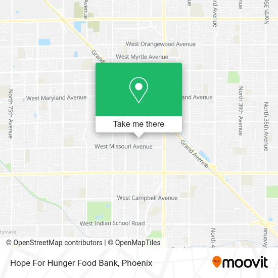 Hope For Hunger Food Bank map