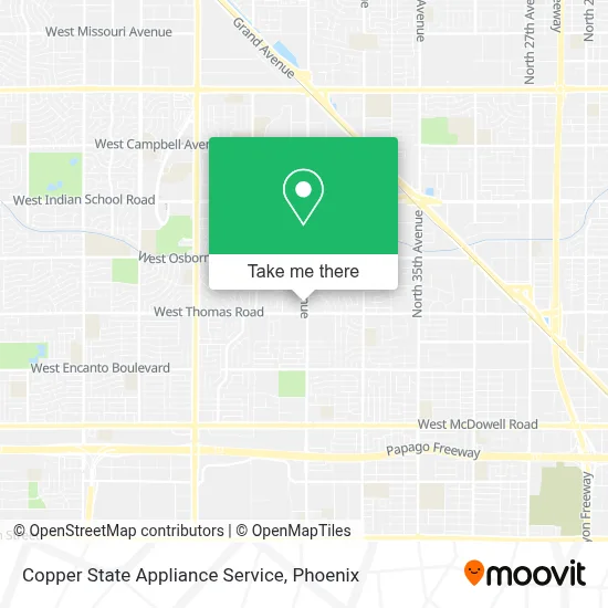 Copper State Appliance Service map