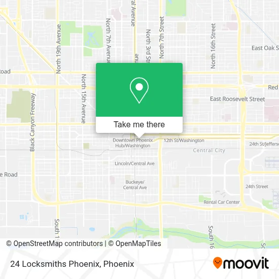24 Locksmiths Phoenix map