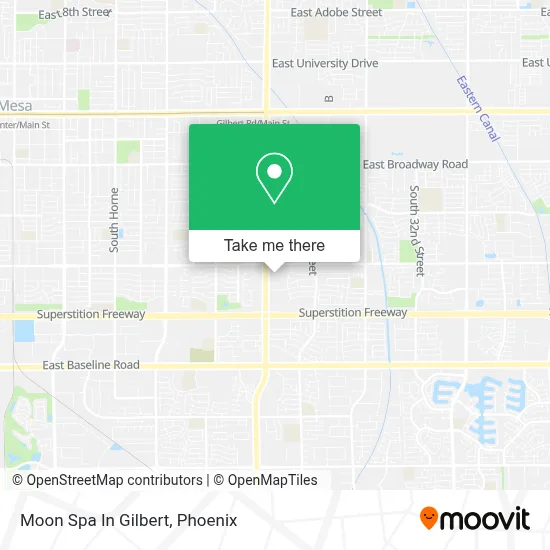 Moon Spa In Gilbert map