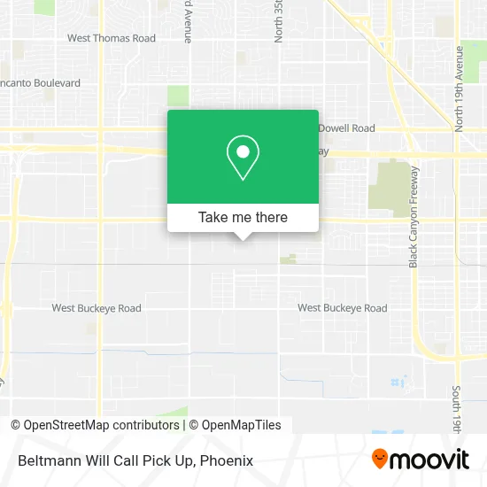 Beltmann Will Call Pick Up map