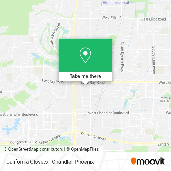 California Closets - Chandler map