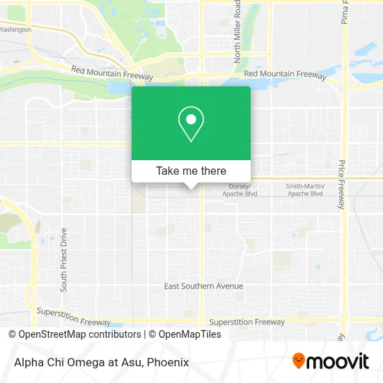 Alpha Chi Omega at Asu map
