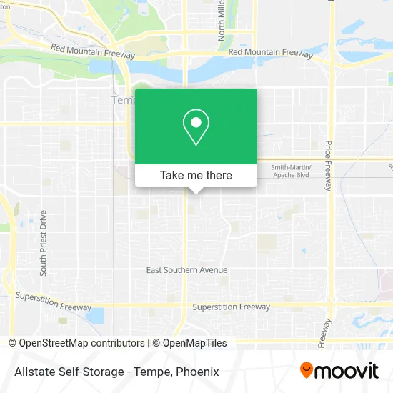 Allstate Self-Storage - Tempe map
