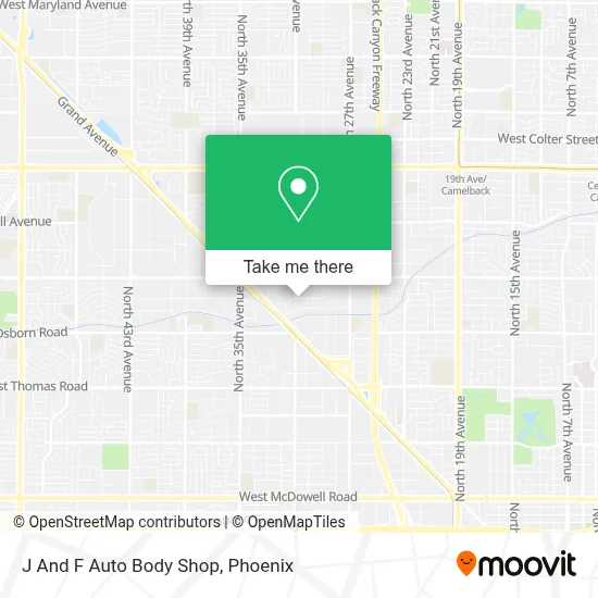 J And F Auto Body Shop map
