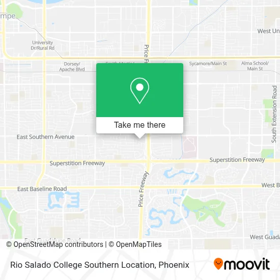 Rio Salado College Southern Location map