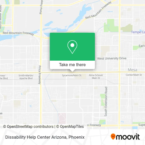Dissability Help Center Arizona map