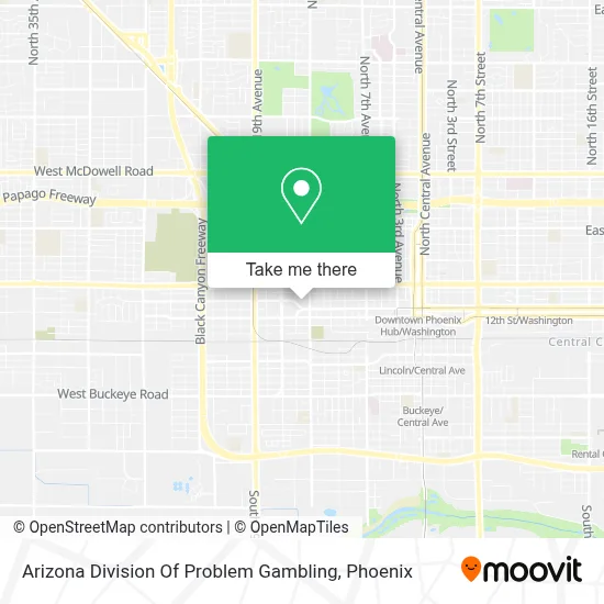 Arizona Division Of Problem Gambling map