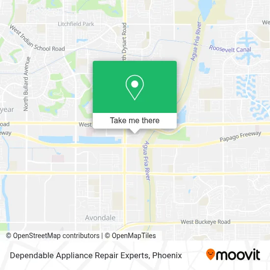 Dependable Appliance Repair Experts map