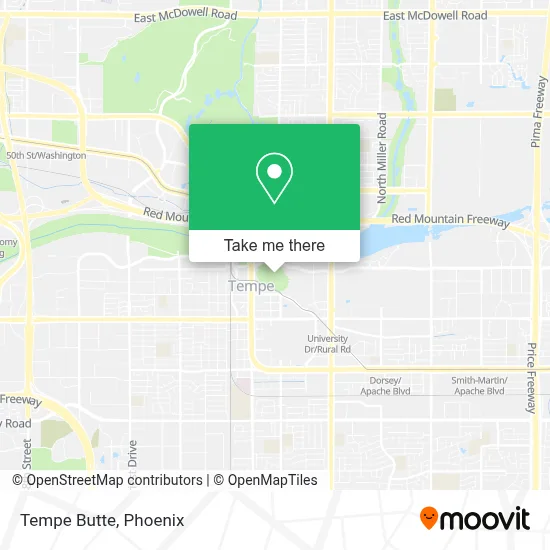 Tempe Butte map