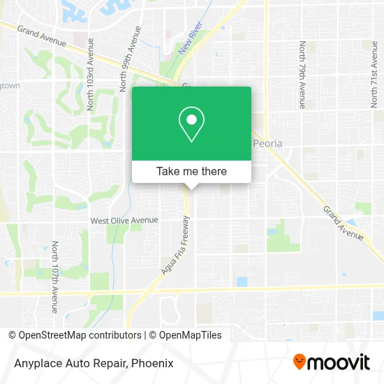 Anyplace Auto Repair map