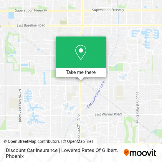 Discount Car Insurance | Lowered Rates Of Gilbert map