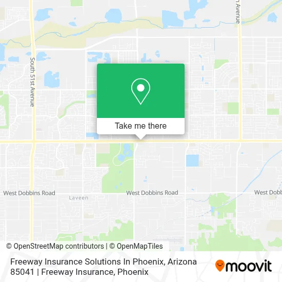 Freeway Insurance Solutions In Phoenix, Arizona 85041 | Freeway Insurance map