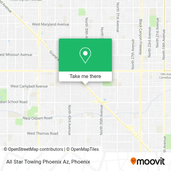 All Star Towing Phoenix Az map