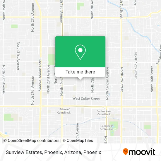 Sunview Estates, Phoenix, Arizona map