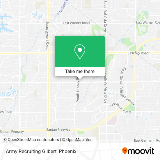 Army Recruiting Gilbert map