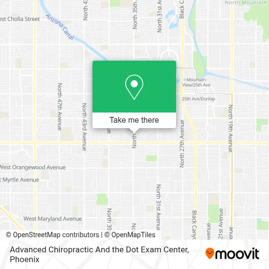 Advanced Chiropractic And the Dot Exam Center map