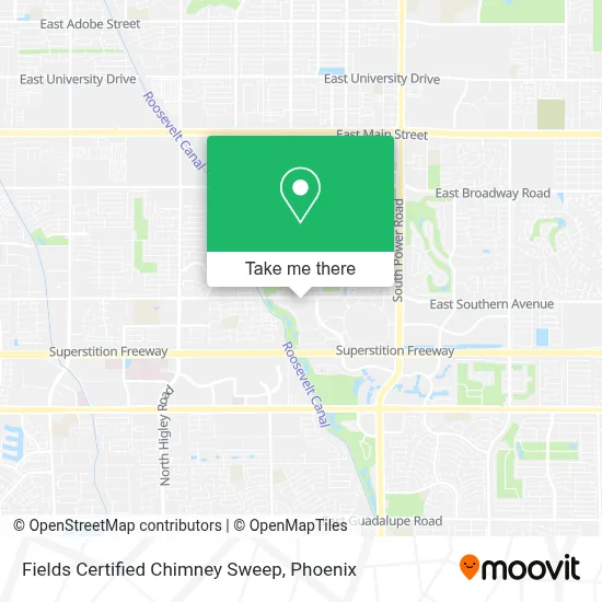 Fields Certified Chimney Sweep map