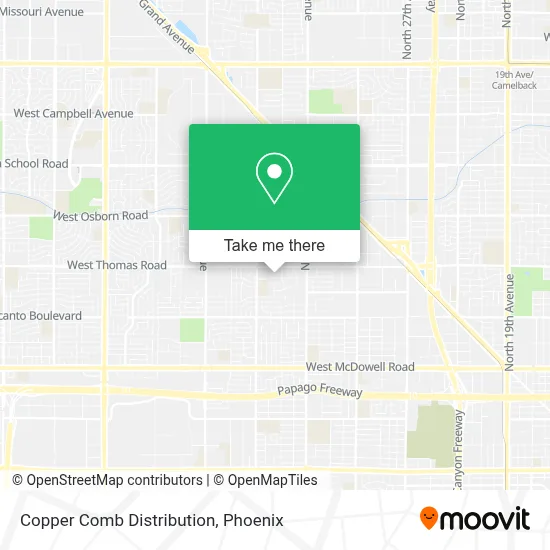 Copper Comb Distribution map