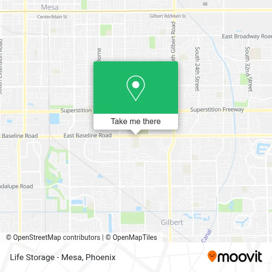 Life Storage - Mesa map