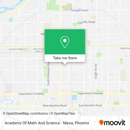 Academy Of Math And Science - Mesa map