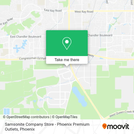Samsonite Company Store - Phoenix Premium Outlets map