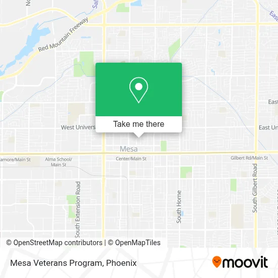 Mesa Veterans Program map