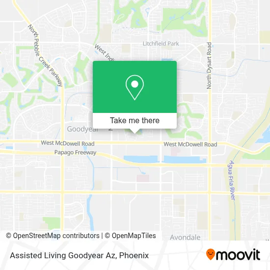 Assisted Living Goodyear Az map