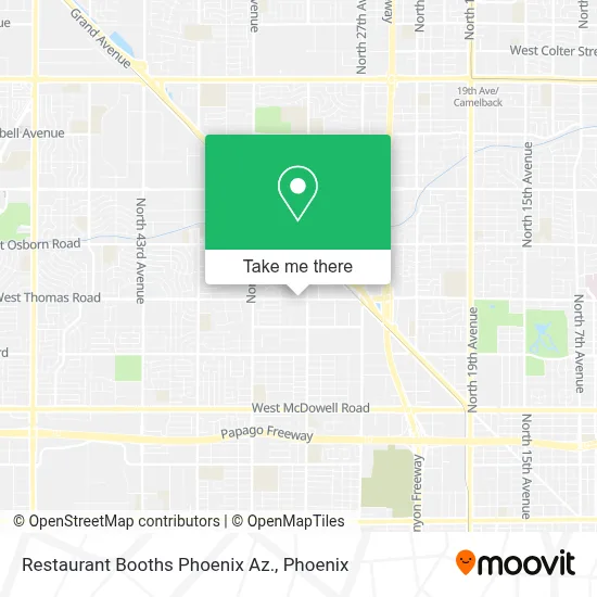 Restaurant Booths Phoenix  Az. map