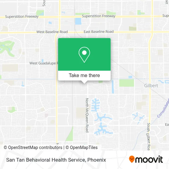 San Tan Behavioral Health Service map
