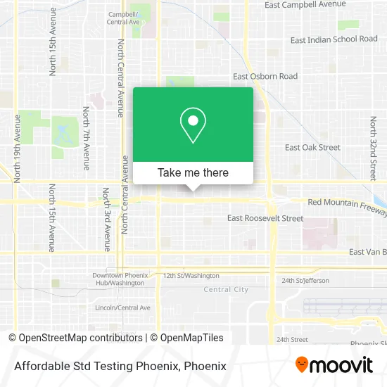 Affordable Std Testing Phoenix map
