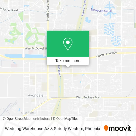 Wedding Warehouse Az & Strictly Western map