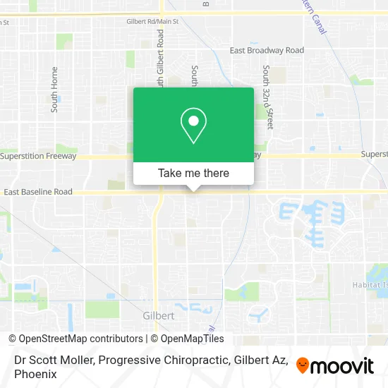 Dr Scott Moller, Progressive Chiropractic, Gilbert Az map