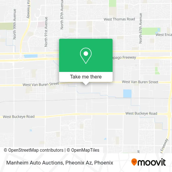 Manheim Auto Auctions, Pheonix Az map