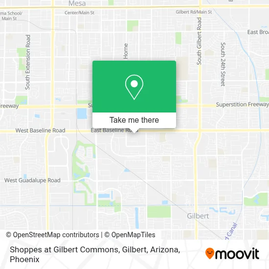 Shoppes at Gilbert Commons, Gilbert, Arizona map