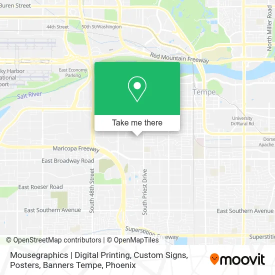 Mousegraphics | Digital Printing, Custom Signs, Posters, Banners Tempe map