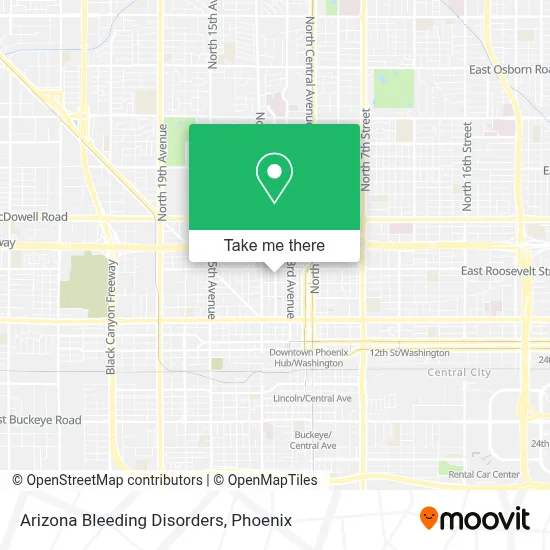 Arizona Bleeding Disorders map
