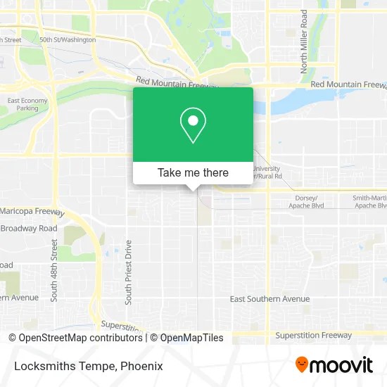 Locksmiths Tempe map