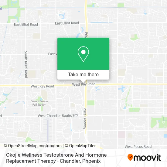 Okojie Wellness Testosterone And Hormone Replacement Therapy - Chandler map