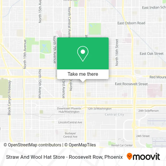Straw And Wool Hat Store - Roosevelt Row map
