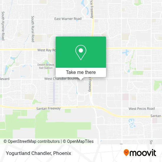 Yogurtland Chandler map