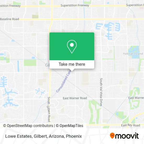 Lowe Estates, Gilbert, Arizona map