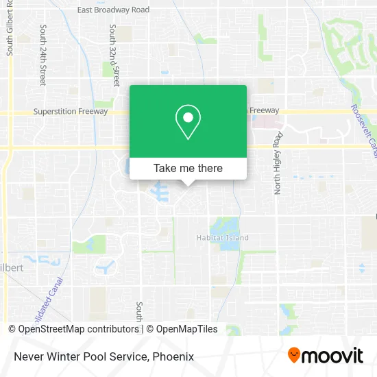 Never Winter Pool Service map