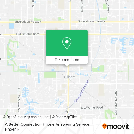 A Better Connection Phone Answering Service map