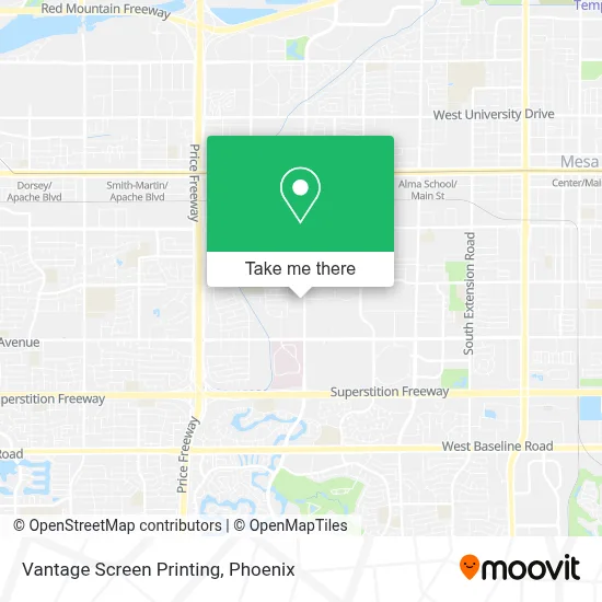 Vantage Screen Printing map