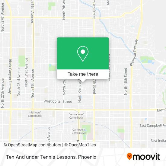 Ten And under Tennis Lessons map