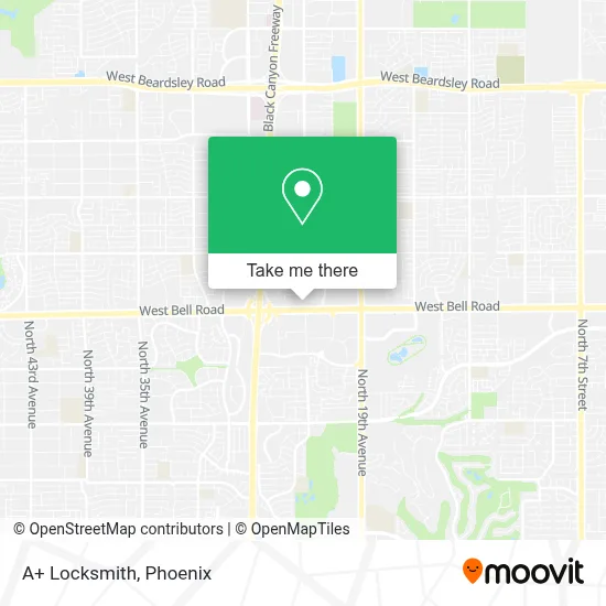 A+ Locksmith map