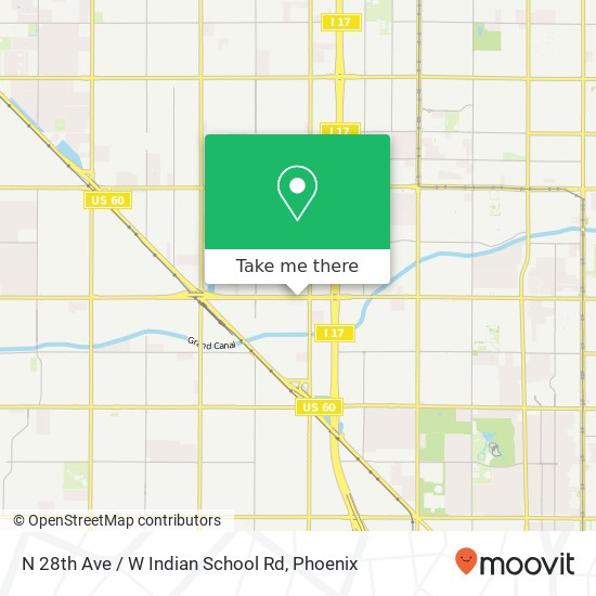 N 28th Ave / W Indian School Rd map