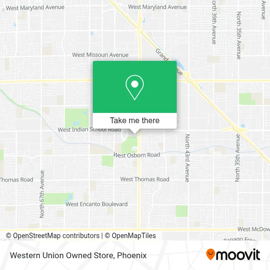 Western Union Owned Store map